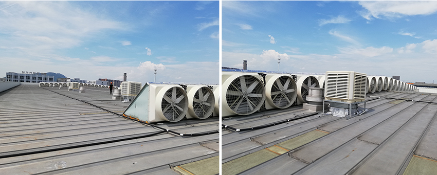 菱日(杭州)环保设备有限公司厂房通风降温解决方案 菱日(杭州)环保设备有限公司厂房通风降温解决方案