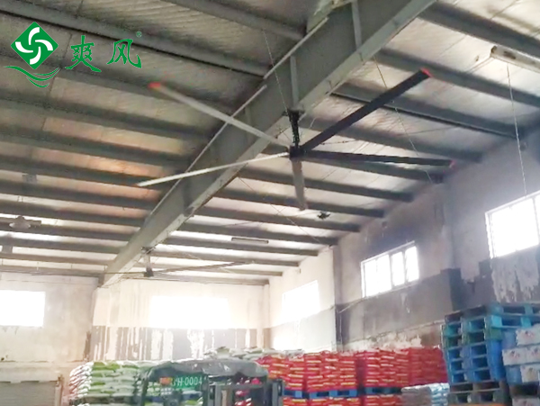 上海老大同食品仓库应用高德娱乐工业大吊扇——通风降温清新空气