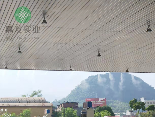 加油站喷雾降温系统——助力英德市龙鹏加油站清凉一夏 加油站喷雾降温系统——助力英德市龙鹏加油站清凉一夏